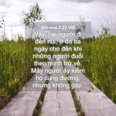 Picture 04 - Giô-sua 2:22 VIE - Vậy, hai người đi đến núi, ở đó ba - Bible Verse Picture