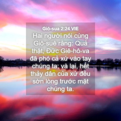 Picture 04 - Giô-sua 2:24 VIE - Hai người nói cùng Giô-suê rằng: Quả - Bible Verse Picture
