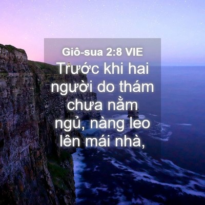 Picture 04 - Giô-sua 2:8 VIE - Trước khi hai người do thám chưa nằm - Bible Verse Picture