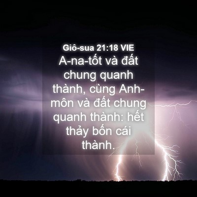 Picture 04 - Giô-sua 21:18 VIE - A-na-tốt và đất chung quanh thành, cùng - Bible Verse Picture