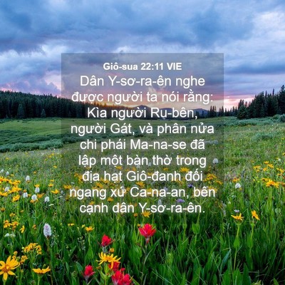 Picture 04 - Giô-sua 22:11 VIE - Dân Y-sơ-ra-ên nghe được người ta nói - Bible Verse Picture