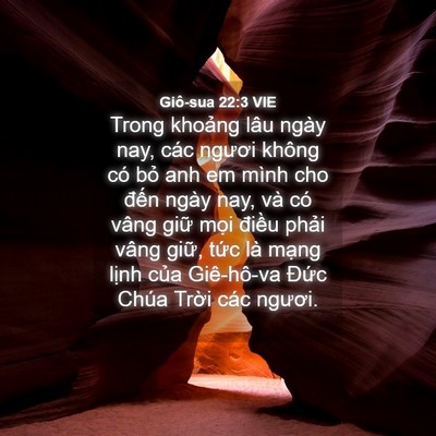 Picture 04 - Giô-sua 22:3 VIE - Trong khoảng lâu ngày nay, các ngươi - Bible Verse Picture