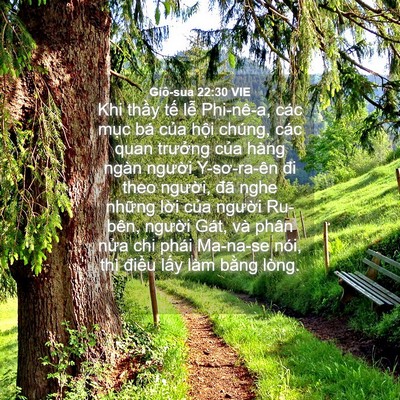 Picture 04 - Giô-sua 22:30 VIE - Khi thầy tế lễ Phi-nê-a, các mục bá - Bible Verse Picture