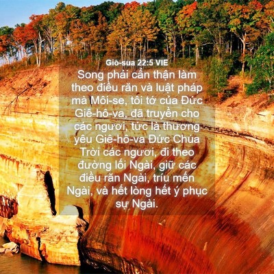 Picture 04 - Giô-sua 22:5 VIE - Song phải cẩn thận làm theo điều răn - Bible Verse Picture