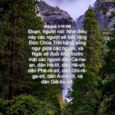 Picture 04 - Giô-sua 3:10 VIE - Đoạn, người nói: Nhờ điều này các - Bible Verse Picture
