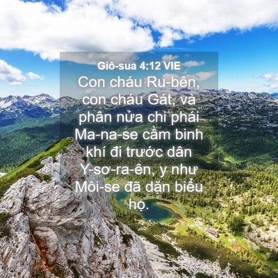Picture 04 - Giô-sua 4:12 VIE - Con cháu Ru-bên, con cháu Gát, và phân - Bible Verse Picture