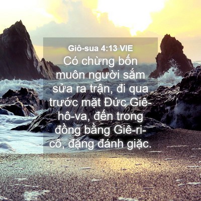 Picture 04 - Giô-sua 4:13 VIE - Có chừng bốn muôn người sắm sửa ra - Bible Verse Picture