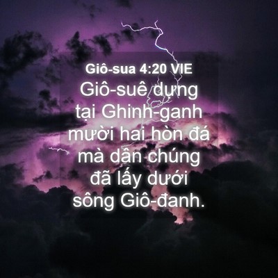 Picture 04 - Giô-sua 4:20 VIE - Giô-suê dựng tại Ghinh-ganh mười hai - Bible Verse Picture