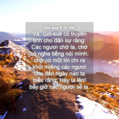 Picture 04 - Giô-sua 6:10 VIE - Vả, Giô-suê có truyền lịnh cho dân sự - Bible Verse Picture