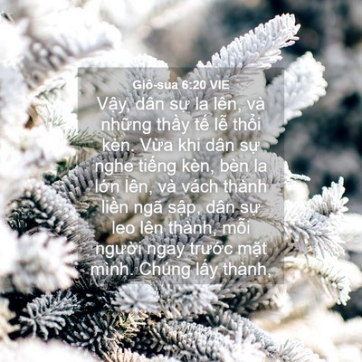 Picture 04 - Giô-sua 6:20 VIE - Vậy, dân sự la lên, và những thầy tế - Bible Verse Picture