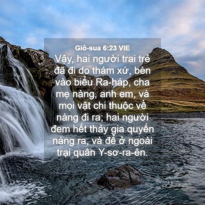 Picture 04 - Giô-sua 6:23 VIE - Vậy, hai người trai trẻ đã đi do thám - Bible Verse Picture