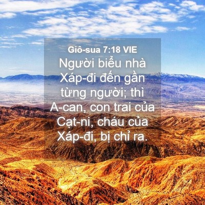 Picture 04 - Giô-sua 7:18 VIE - Người biểu nhà Xáp-đi đến gần từng - Bible Verse Picture