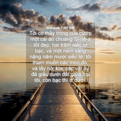 Picture 04 - Giô-sua 7:21 VIE - Tôi có thấy trong của cướp một cái - Bible Verse Picture