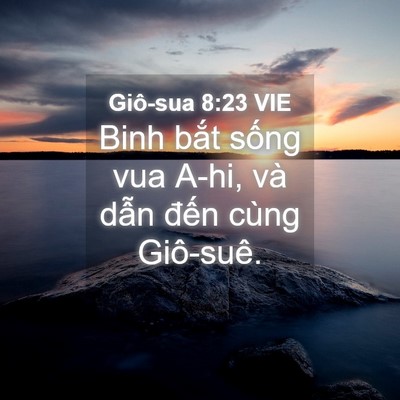 Picture 04 - Giô-sua 8:23 VIE - Binh bắt sống vua A-hi, và dẫn đến - Bible Verse Picture