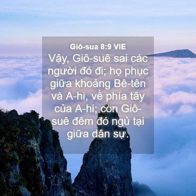 Picture 04 - Giô-sua 8:9 VIE - Vậy, Giô-suê sai các người đó đi; họ - Bible Verse Picture
