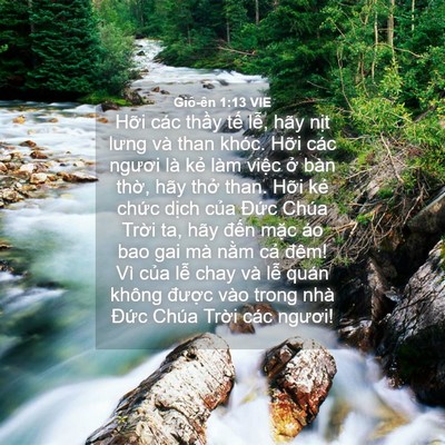 Picture 04 - Giô-ên 1:13 VIE - Hỡi các thầy tế lễ, hãy nịt lưng và - Bible Verse Picture