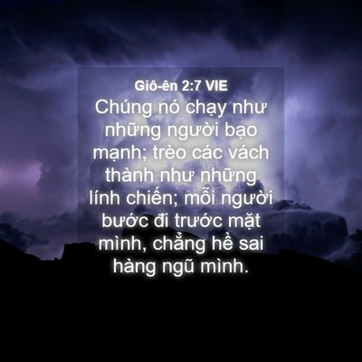 Picture 04 - Giô-ên 2:7 VIE - Chúng nó chạy như những người bạo - Bible Verse Picture