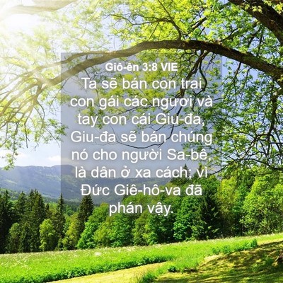 Picture 04 - Giô-ên 3:8 VIE - Ta sẽ bán con trai con gái các ngươi và - Bible Verse Picture