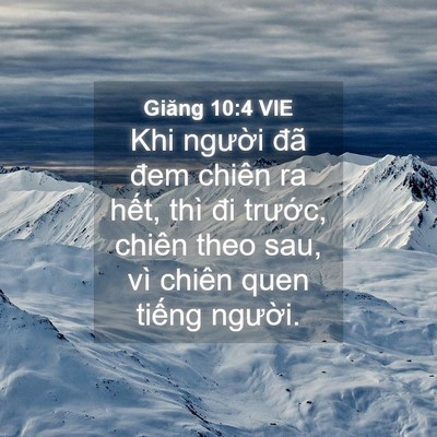 Picture 04 - Giăng 10:4 VIE - Khi người đã đem chiên ra hết, thì đi - Bible Verse Picture