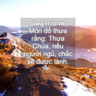 Picture 04 - Giăng 11:12 VIE - Môn đồ thưa rằng: Thưa Chúa, nếu - Bible Verse Picture