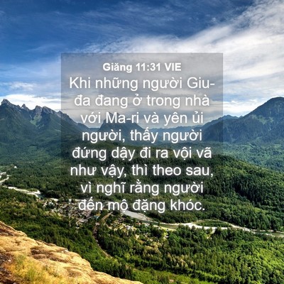 Picture 04 - Giăng 11:31 VIE - Khi những người Giu-đa đang ở trong nhà - Bible Verse Picture