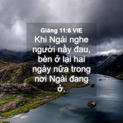 Picture 04 - Giăng 11:6 VIE - Khi Ngài nghe người nầy đau, bèn ở - Bible Verse Picture