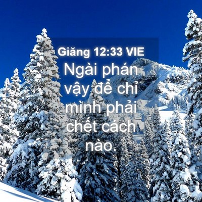 Picture 04 - Giăng 12:33 VIE - Ngài phán vậy để chỉ mình phải chết - Bible Verse Picture