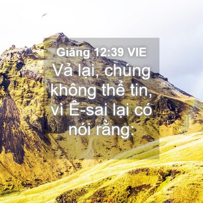 Picture 04 - Giăng 12:39 VIE - Vả lại, chúng không thể tin, vì Ê-sai - Bible Verse Picture