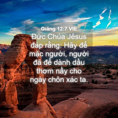Picture 04 - Giăng 12:7 VIE - Đức Chúa Jêsus đáp rằng: Hãy để - Bible Verse Picture