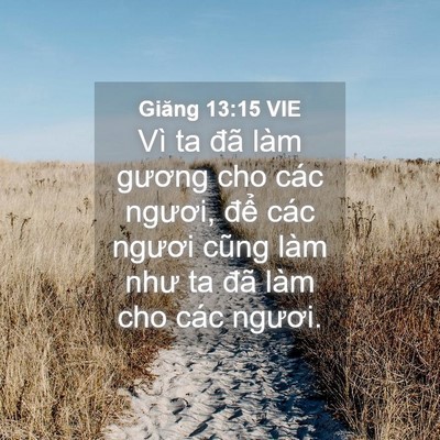Picture 04 - Giăng 13:15 VIE - Vì ta đã làm gương cho các ngươi, để - Bible Verse Picture