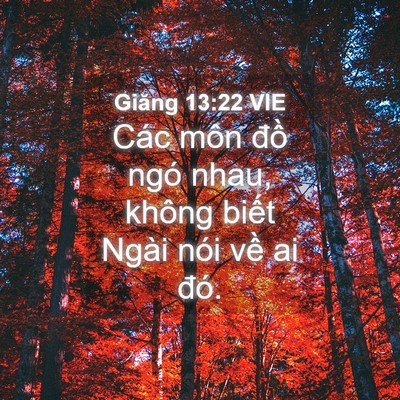 Picture 04 - Giăng 13:22 VIE - Các môn đồ ngó nhau, không biết Ngài - Bible Verse Picture