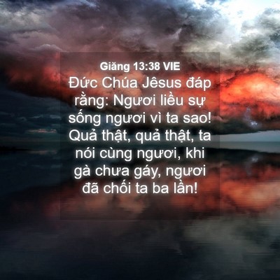 Picture 04 - Giăng 13:38 VIE - Đức Chúa Jêsus đáp rằng: Ngươi liều - Bible Verse Picture