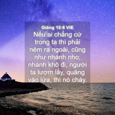 Picture 04 - Giăng 15:6 VIE - Nếu ai chẳng cứ trong ta thì phải ném - Bible Verse Picture