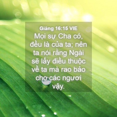 Picture 04 - Giăng 16:15 VIE - Mọi sự Cha có, đều là của ta; nên ta - Bible Verse Picture