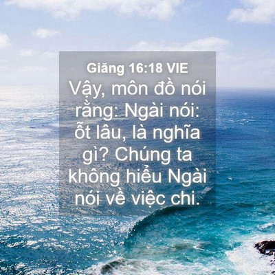 Picture 04 - Giăng 16:18 VIE - Vậy, môn đồ nói rằng: Ngài nói: ỗt - Bible Verse Picture