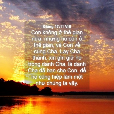 Picture 04 - Giăng 17:11 VIE - Con không ở thế gian nữa, nhưng họ còn - Bible Verse Picture