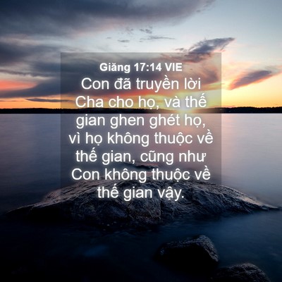 Picture 04 - Giăng 17:14 VIE - Con đã truyền lời Cha cho họ, và thế - Bible Verse Picture