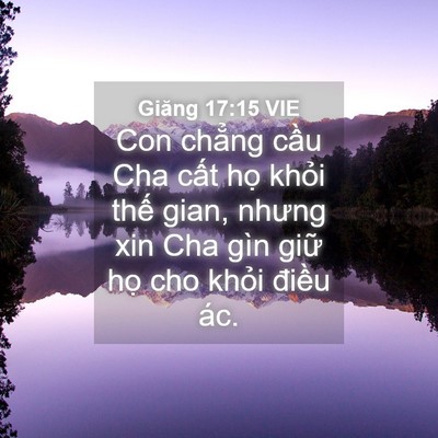 Picture 04 - Giăng 17:15 VIE - Con chẳng cầu Cha cất họ khỏi thế - Bible Verse Picture