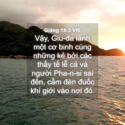 Picture 04 - Giăng 18:3 VIE - Vậy, Giu-đa lãnh một cơ binh cùng những - Bible Verse Picture
