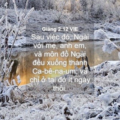 Picture 04 - Giăng 2:12 VIE - Sau việc đó, Ngài với mẹ, anh em, và - Bible Verse Picture