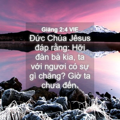 Picture 04 - Giăng 2:4 VIE - Đức Chúa Jêsus đáp rằng: Hỡi đàn bà - Bible Verse Picture