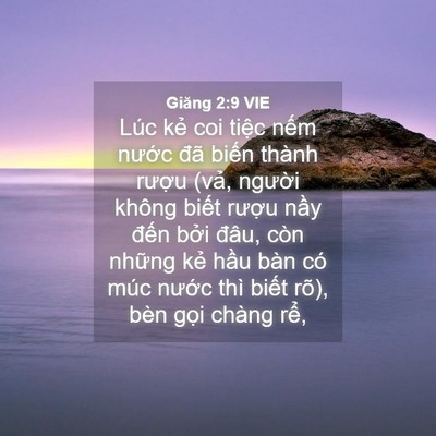 Picture 04 - Giăng 2:9 VIE - Lúc kẻ coi tiệc nếm nước đã biến - Bible Verse Picture