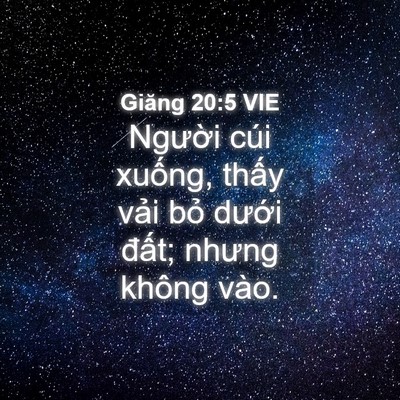 Picture 04 - Giăng 20:5 VIE - Người cúi xuống, thấy vải bỏ dưới - Bible Verse Picture