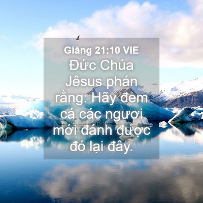 Picture 04 - Giăng 21:10 VIE - Đức Chúa Jêsus phán rằng: Hãy đem cá - Bible Verse Picture