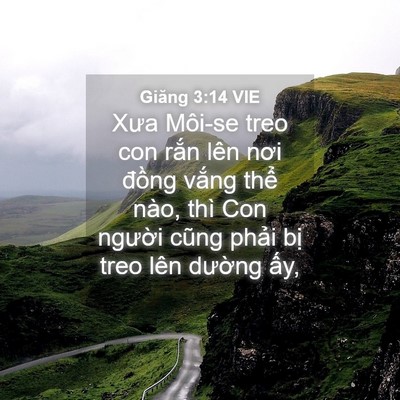 Picture 04 - Giăng 3:14 VIE - Xưa Môi-se treo con rắn lên nơi đồng - Bible Verse Picture