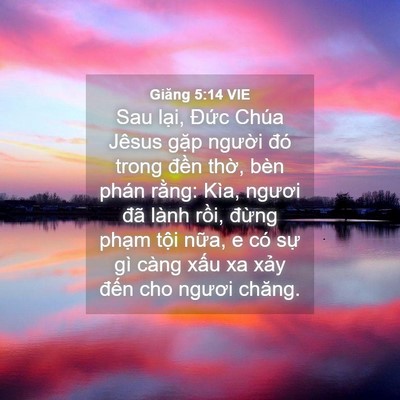Picture 04 - Giăng 5:14 VIE - Sau lại, Đức Chúa Jêsus gặp người - Bible Verse Picture