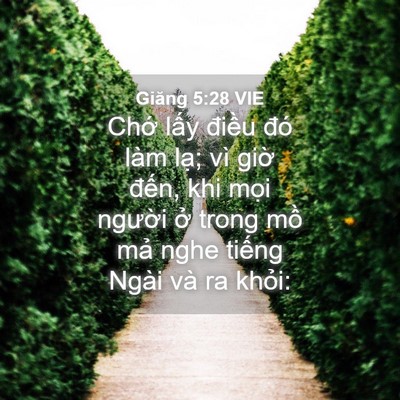 Picture 04 - Giăng 5:28 VIE - Chớ lấy điều đó làm lạ; vì giờ - Bible Verse Picture