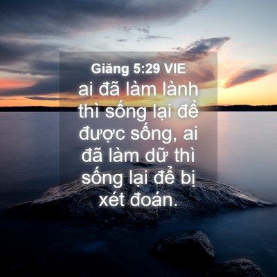 Picture 04 - Giăng 5:29 VIE - ai đã làm lành thì sống lại để - Bible Verse Picture