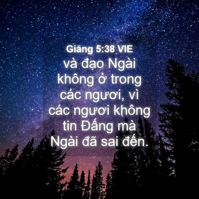 Picture 04 - Giăng 5:38 VIE - và đạo Ngài không ở trong các ngươi, - Bible Verse Picture