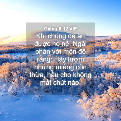 Picture 04 - Giăng 6:12 VIE - Khi chúng đã ăn được no nê, Ngài phán - Bible Verse Picture